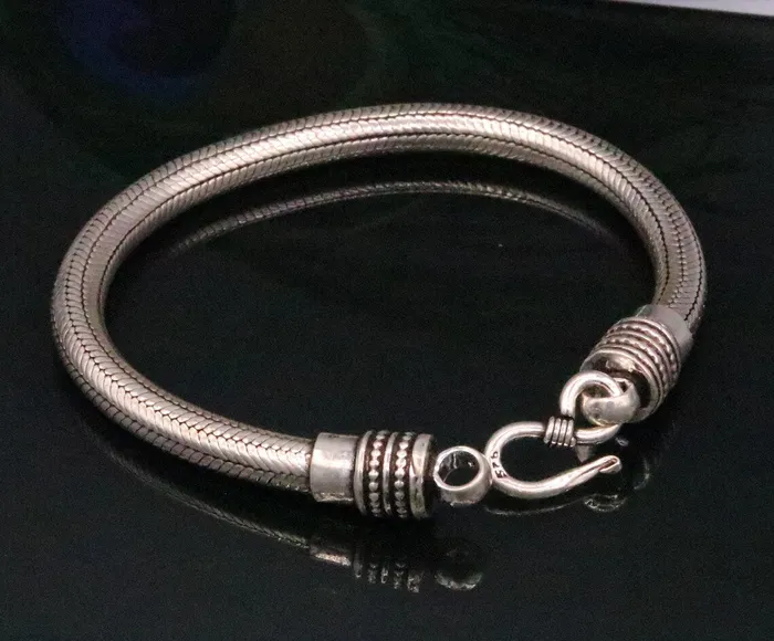 TRIBAL ORNAMENTS Bracelets 5MM Amazing customized vintage style snake chain handmade 925 sterling silver bracelet unisex personalize jewelry sbrm72 TRIBAL ORNAMENTS Bracelets 5MM Amazing customized vintage style snake chain handmade 925 sterling silver bracelet unisex personalize jewelry sbrm72