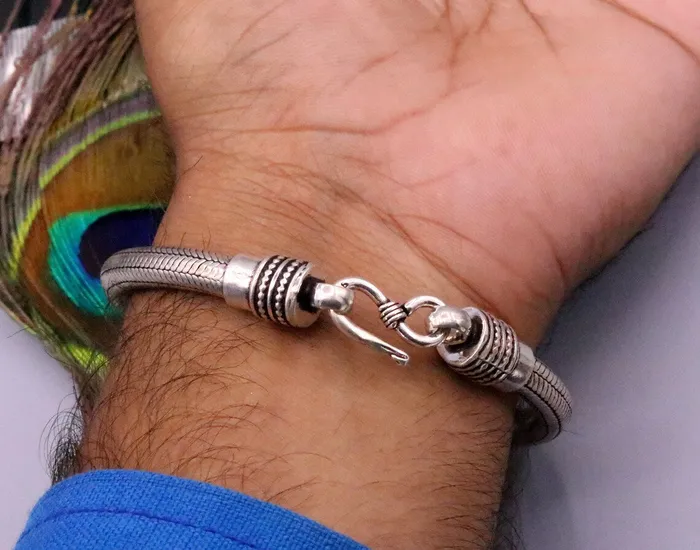 TRIBAL ORNAMENTS Bracelets 5MM Amazing customized vintage style snake chain handmade 925 sterling silver bracelet unisex personalize jewelry sbrm72 TRIBAL ORNAMENTS Bracelets 5MM Amazing customized vintage style snake chain handmade 925 sterling silver bracelet unisex personalize jewelry sbrm72