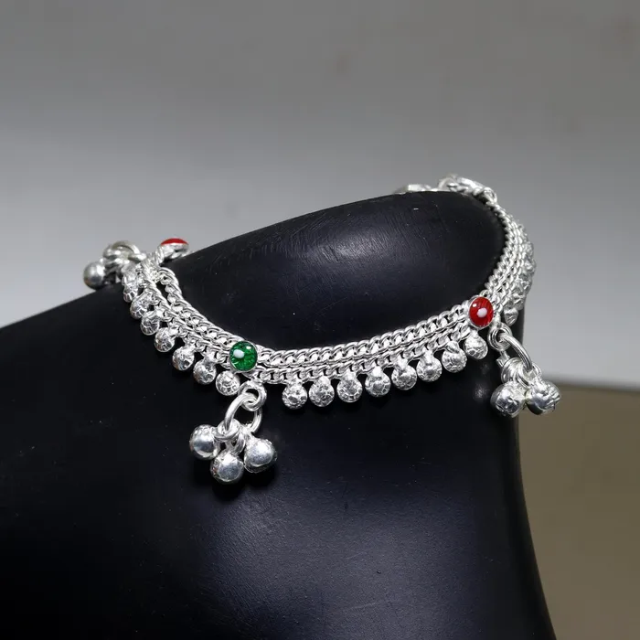 TRIBAL ORNAMENTS Bracelets 6 sterling silver handmade jingle bells baby kids ankle bracelet noisy sound bells charm anklets jewelry belly dance gifting kids ank200