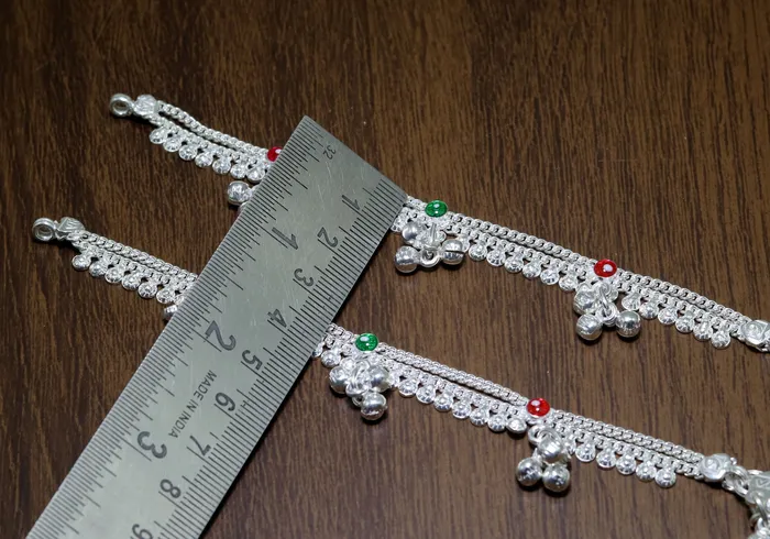 TRIBAL ORNAMENTS Bracelets 6 sterling silver handmade jingle bells baby kids ankle bracelet noisy sound bells charm anklets jewelry belly dance gifting kids ank200