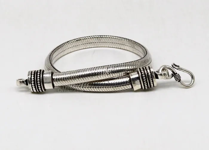 TRIBAL ORNAMENTS Bracelets 6mm 925 sterling silver handmade snake chain bracelet D shape Customized bracelet half round snake chain bracelet unisex sbr373