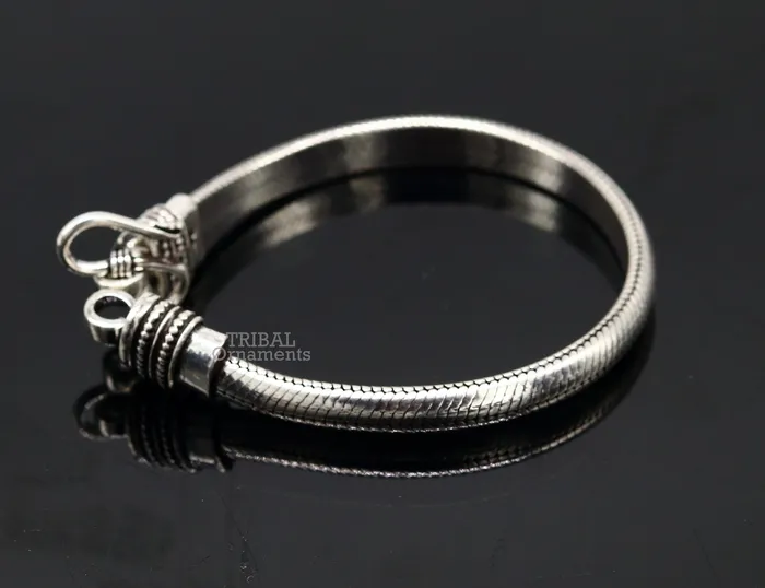 TRIBAL ORNAMENTS Bracelets 6mm 925 sterling silver handmade snake chain bracelet D shape Customized bracelet half round snake chain bracelet unisex sbr373