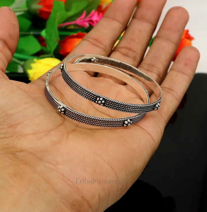 TRIBAL ORNAMENTS Bracelets 925 sterling customized fabulous design work stylish designer bangle bracelet pure silver gifting jewelry brides made bangles nba176 TRIBAL ORNAMENTS Bracelets 925 sterling customized fabulous design work stylish designer bangle bracelet pure silver gifting jewelry brides made bangles nba176