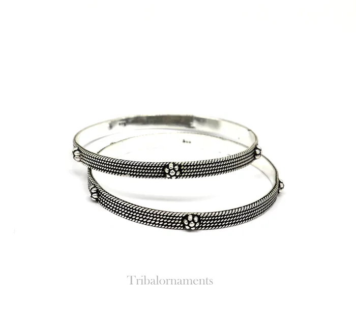 TRIBAL ORNAMENTS Bracelets 925 sterling customized fabulous design work stylish designer bangle bracelet pure silver gifting jewelry brides made bangles nba176