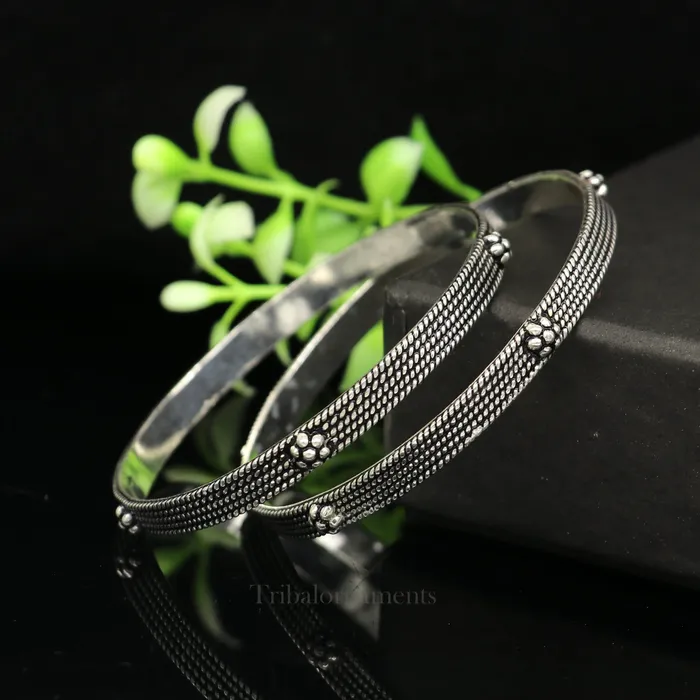 TRIBAL ORNAMENTS Bracelets 925 sterling customized fabulous design work stylish designer bangle bracelet pure silver gifting jewelry brides made bangles nba176