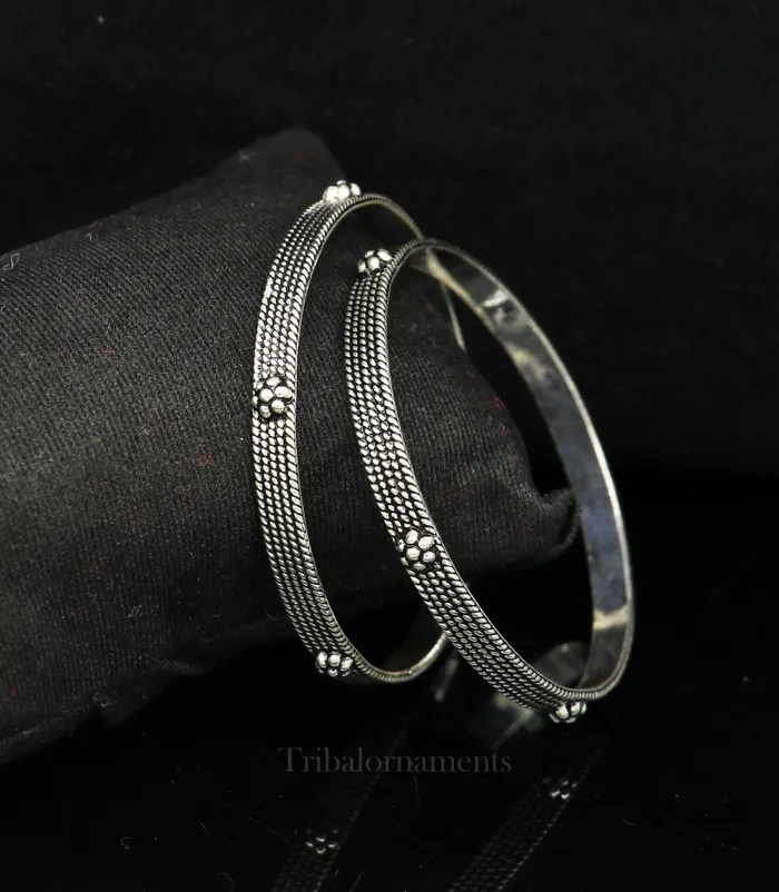 TRIBAL ORNAMENTS Bracelets 925 sterling customized fabulous design work stylish designer bangle bracelet pure silver gifting jewelry brides made bangles nba176