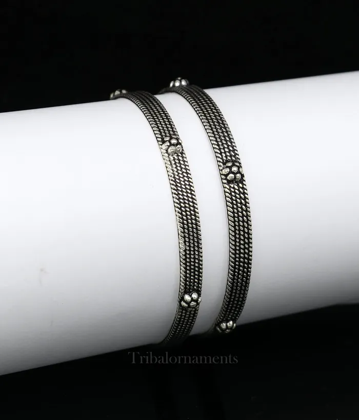 TRIBAL ORNAMENTS Bracelets 925 sterling customized fabulous design work stylish designer bangle bracelet pure silver gifting jewelry brides made bangles nba176