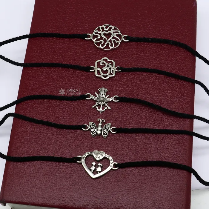 TRIBAL ORNAMENTS Bracelets 925 sterling silver handmade AumtreeloveNazar battu tri force logo Rakhi Bracelet Exclusive sibling Bracelet Rakshabandhan gift rk304 TRIBAL ORNAMENTS Bracelets 925 sterling silver handmade AumtreeloveNazar battu tri force logo Rakhi Bracelet Exclusive sibling Bracelet Rakshabandhan gift rk304