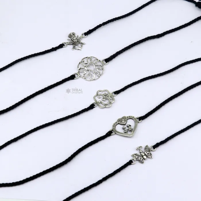TRIBAL ORNAMENTS Bracelets 925 sterling silver handmade AumtreeloveNazar battu tri force logo Rakhi Bracelet Exclusive sibling Bracelet Rakshabandhan gift rk304 TRIBAL ORNAMENTS Bracelets 925 sterling silver handmade AumtreeloveNazar battu tri force logo Rakhi Bracelet Exclusive sibling Bracelet Rakshabandhan gift rk304
