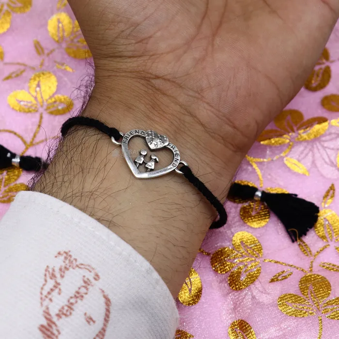 TRIBAL ORNAMENTS Bracelets 925 sterling silver handmade AumtreeloveNazar battu tri force logo Rakhi Bracelet Exclusive sibling Bracelet Rakshabandhan gift rk304 TRIBAL ORNAMENTS Bracelets 925 sterling silver handmade AumtreeloveNazar battu tri force logo Rakhi Bracelet Exclusive sibling Bracelet Rakshabandhan gift rk304