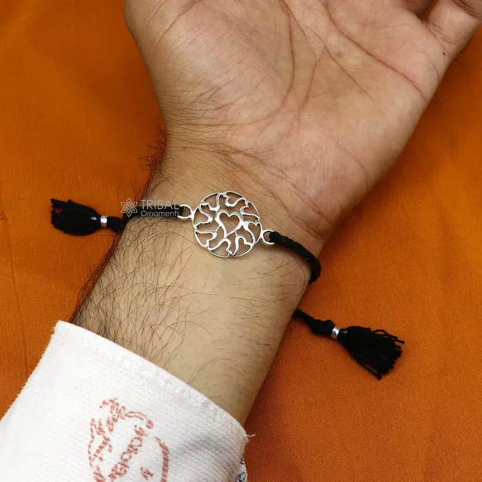 TRIBAL ORNAMENTS Bracelets 925 sterling silver handmade AumtreeloveNazar battu tri force logo Rakhi Bracelet Exclusive sibling Bracelet Rakshabandhan gift rk304 TRIBAL ORNAMENTS Bracelets 925 sterling silver handmade AumtreeloveNazar battu tri force logo Rakhi Bracelet Exclusive sibling Bracelet Rakshabandhan gift rk304