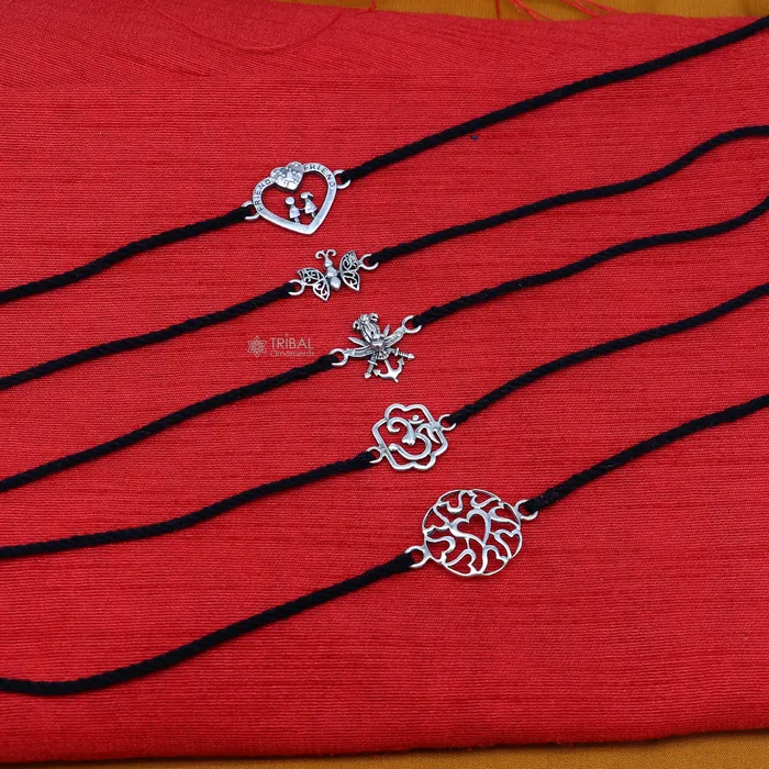 TRIBAL ORNAMENTS Bracelets 925 sterling silver handmade AumtreeloveNazar battu tri force logo Rakhi Bracelet Exclusive sibling Bracelet Rakshabandhan gift rk304 TRIBAL ORNAMENTS Bracelets 925 sterling silver handmade AumtreeloveNazar battu tri force logo Rakhi Bracelet Exclusive sibling Bracelet Rakshabandhan gift rk304