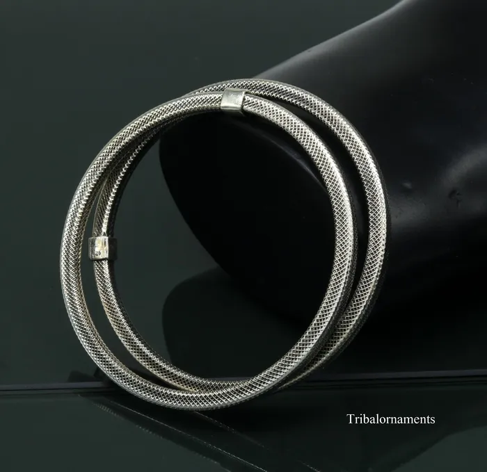TRIBAL ORNAMENTS Bracelets 925 sterling silver handmade customized vintage design bangle bracelet kada single piece excellent oxidized gifting unisex jewelry nssk4 TRIBAL ORNAMENTS Bracelets 925 sterling silver handmade customized vintage design bangle bracelet kada single piece excellent oxidized gifting unisex jewelry nssk4