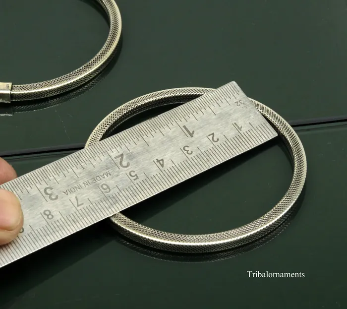 TRIBAL ORNAMENTS Bracelets 925 sterling silver handmade customized vintage design bangle bracelet kada single piece excellent oxidized gifting unisex jewelry nssk4