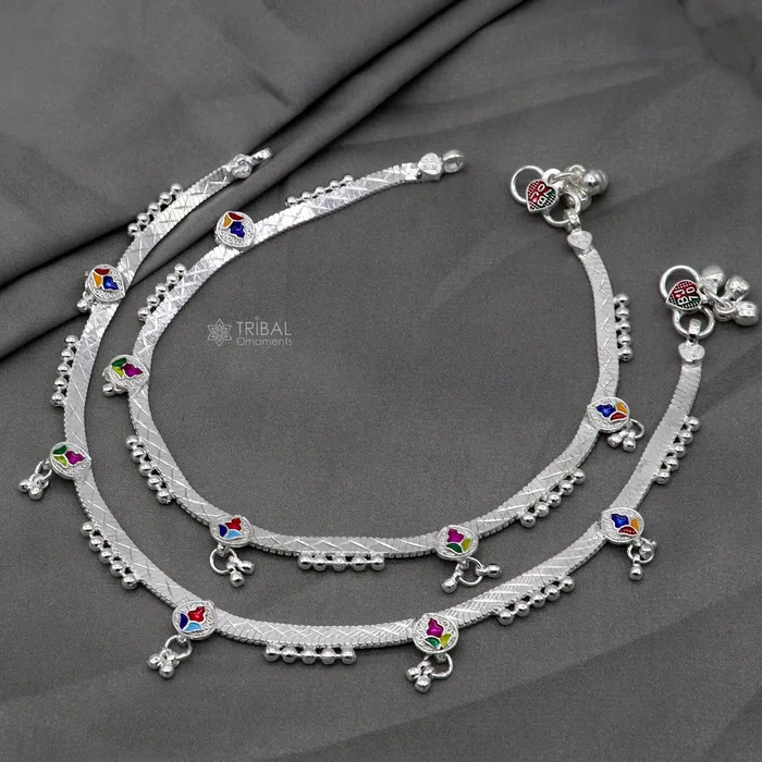 TRIBAL ORNAMENTS Bracelets 925 sterling silver handmade stylish anklets amazing Ankle bracelet for gifting belly dance ethnic jewelry ank638 TRIBAL ORNAMENTS Bracelets 925 sterling silver handmade stylish anklets amazing Ankle bracelet for gifting belly dance ethnic jewelry ank638