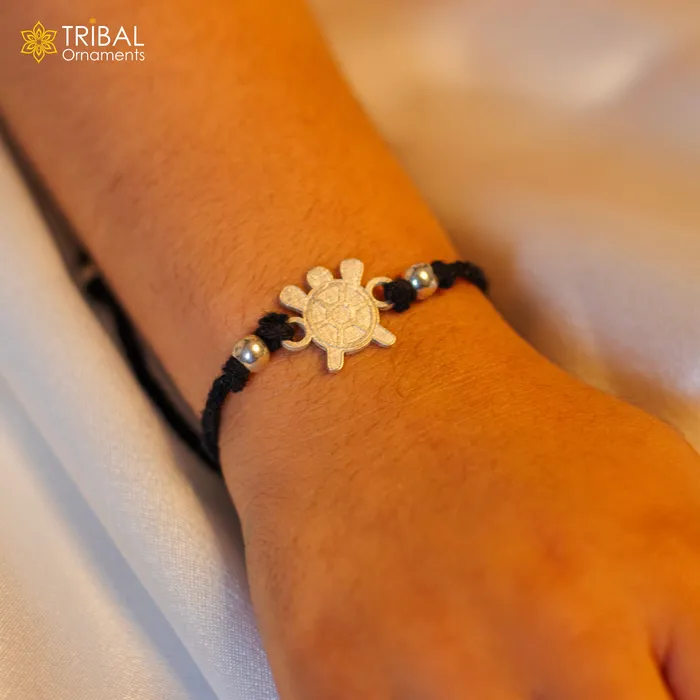 TRIBAL ORNAMENTS Bracelets 925 sterling silver handmade tortoise nazarbattu unisex kids bracelet baby girls anklet nb108