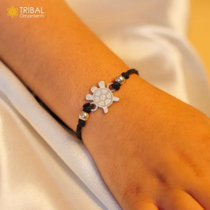 TRIBAL ORNAMENTS Bracelets 925 sterling silver handmade tortoise nazarbattu unisex kids bracelet baby girls anklet nb108