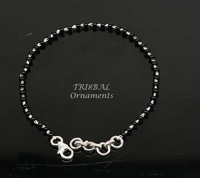 TRIBAL ORNAMENTS Bracelets 925 sterling silver modern cultural black beaded all sizes girls bracelet Combo use bracelet or anklets best Mangalsutra bracelet sbr459 TRIBAL ORNAMENTS Bracelets 925 sterling silver modern cultural black beaded all sizes girls bracelet Combo use bracelet or anklets best Mangalsutra bracelet sbr459