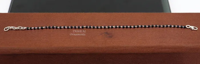 TRIBAL ORNAMENTS Bracelets 925 sterling silver modern cultural black beaded all sizes girls bracelet Combo use bracelet or anklets best Mangalsutra bracelet sbr459 TRIBAL ORNAMENTS Bracelets 925 sterling silver modern cultural black beaded all sizes girls bracelet Combo use bracelet or anklets best Mangalsutra bracelet sbr459