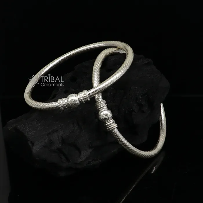 TRIBAL ORNAMENTS Bracelets Amazing design Sterling silver bangle bracelet kangan chudi excellent customized design bangle kada gift tribal kada jewelry nba412