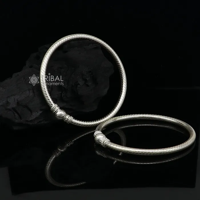 TRIBAL ORNAMENTS Bracelets Amazing design Sterling silver bangle bracelet kangan chudi excellent customized design bangle kada gift tribal kada jewelry nba412