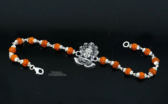 TRIBAL ORNAMENTS Bracelets Lord Shiva and Sheshnag 925 Sterling silver Rakhi bracelet Rrudrakha and silver beads best gift for your brothers for special gifting rk229 TRIBAL ORNAMENTS Bracelets Lord Shiva and Sheshnag 925 Sterling silver Rakhi bracelet Rrudrakha and silver beads best gift for your brothers for special gifting rk229