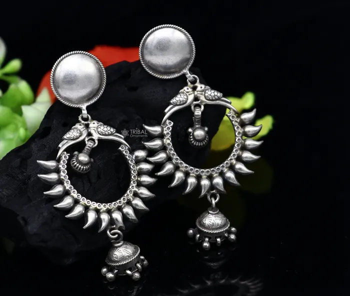 TRIBAL ORNAMENTS Earrings Cultural silver earrings fashionable and versatile floral silver dangles an intricate ethnic pattern made by 925 sterling silver s1231 TRIBAL ORNAMENTS Earrings Cultural silver earrings fashionable and versatile floral silver dangles an intricate ethnic pattern made by 925 sterling silver s1231