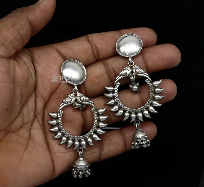 TRIBAL ORNAMENTS Earrings Cultural silver earrings fashionable and versatile floral silver dangles an intricate ethnic pattern made by 925 sterling silver s1231 TRIBAL ORNAMENTS Earrings Cultural silver earrings fashionable and versatile floral silver dangles an intricate ethnic pattern made by 925 sterling silver s1231