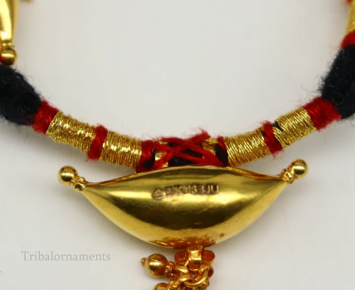 TRIBAL ORNAMENTS Necklaces 22kt yellow gold customized vintage tribal choker necklace best gift ethnic necklace worn by tribal people of Rajasthan india set74