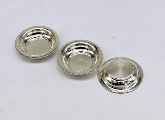 TRIBAL ORNAMENTS Necklaces 925 silver handmade silver small plate or Tilak bowl best small tiny plate for saffron sandal or kumkum tilak dani su896