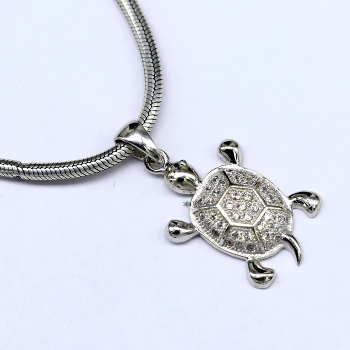 TRIBAL ORNAMENTS Necklaces 925 sterling silver beautiful cubic zircon stone Tortoise pendant adding a touch of natural beauty and sophistication to any outfit nsp630