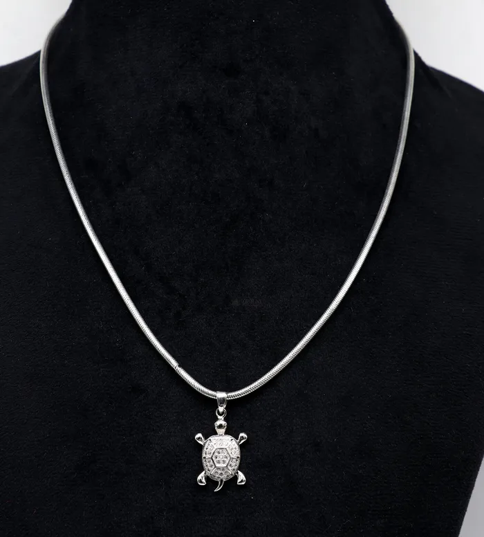 TRIBAL ORNAMENTS Necklaces 925 sterling silver beautiful cubic zircon stone Tortoise pendant adding a touch of natural beauty and sophistication to any outfit nsp630