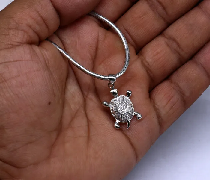 TRIBAL ORNAMENTS Necklaces 925 sterling silver beautiful cubic zircon stone Tortoise pendant adding a touch of natural beauty and sophistication to any outfit nsp630