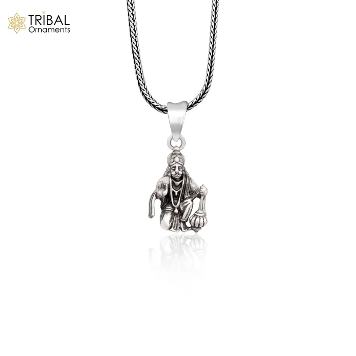 TRIBAL ORNAMENTS Necklaces 925 sterling silver handmade Hindu god Lord Hanuman pendant amazing designer fabulous pendant unisex gifting jewelry ssp956