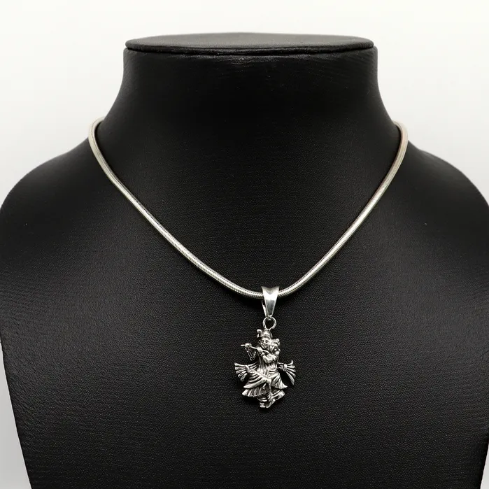 TRIBAL ORNAMENTS Necklaces 925 sterling silver handmade idol Radha krishna tiny pendant amazing unisex pendant locket personalized jewelry tribal jewelry ssp565