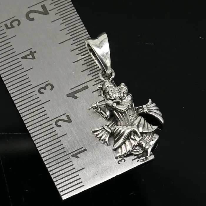 TRIBAL ORNAMENTS Necklaces 925 sterling silver handmade idol Radha krishna tiny pendant amazing unisex pendant locket personalized jewelry tribal jewelry ssp565