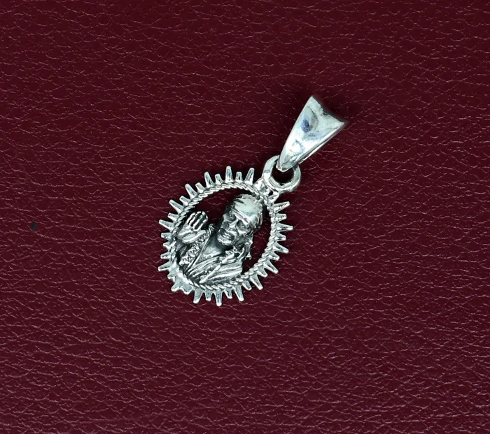TRIBAL ORNAMENTS Necklaces 925 sterling silver handmade Indian idol Sai Baba pendant amazing stylish unisex pendant locket personalized jewelry tribal jewelry ssp518