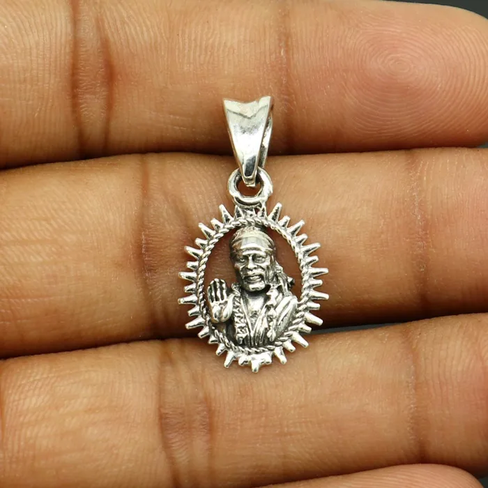 TRIBAL ORNAMENTS Necklaces 925 sterling silver handmade Indian idol Sai Baba pendant amazing stylish unisex pendant locket personalized jewelry tribal jewelry ssp518