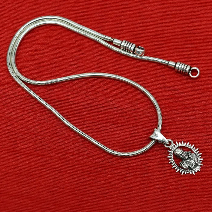 TRIBAL ORNAMENTS Necklaces 925 sterling silver handmade Indian idol Sai Baba pendant amazing stylish unisex pendant locket personalized jewelry tribal jewelry ssp518