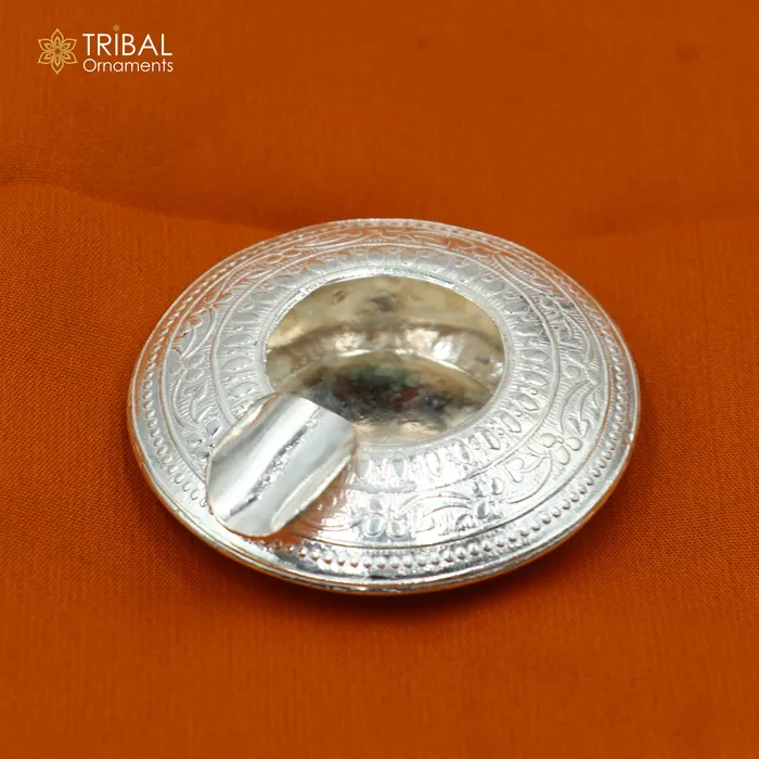 TRIBAL ORNAMENTS Necklaces 925 sterling silver handmade vintage design flower art small ashtray for cigarette royal unique luxury gift stb411 TRIBAL ORNAMENTS Necklaces 925 sterling silver handmade vintage design flower art small ashtray for cigarette royal unique luxury gift stb411