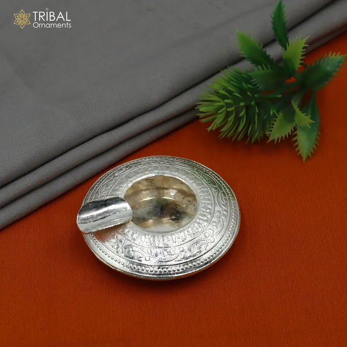 TRIBAL ORNAMENTS Necklaces 925 sterling silver handmade vintage design flower art small ashtray for cigarette royal unique luxury gift stb411
