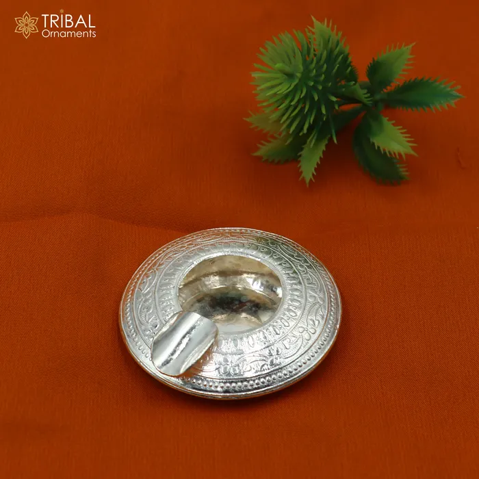 TRIBAL ORNAMENTS Necklaces 925 sterling silver handmade vintage design flower art small ashtray for cigarette royal unique luxury gift stb411