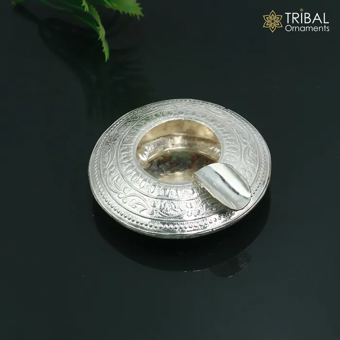 TRIBAL ORNAMENTS Necklaces 925 sterling silver handmade vintage design flower art small ashtray for cigarette royal unique luxury gift stb411