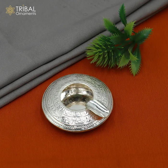 TRIBAL ORNAMENTS Necklaces 925 sterling silver handmade vintage design flower art small ashtray for cigarette royal unique luxury gift stb411