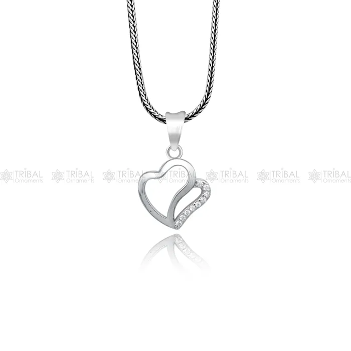 TRIBAL ORNAMENTS Necklaces 925 Sterling silver heart design diamond pendant nsp937 TRIBAL ORNAMENTS Necklaces 925 Sterling silver heart design diamond pendant nsp937