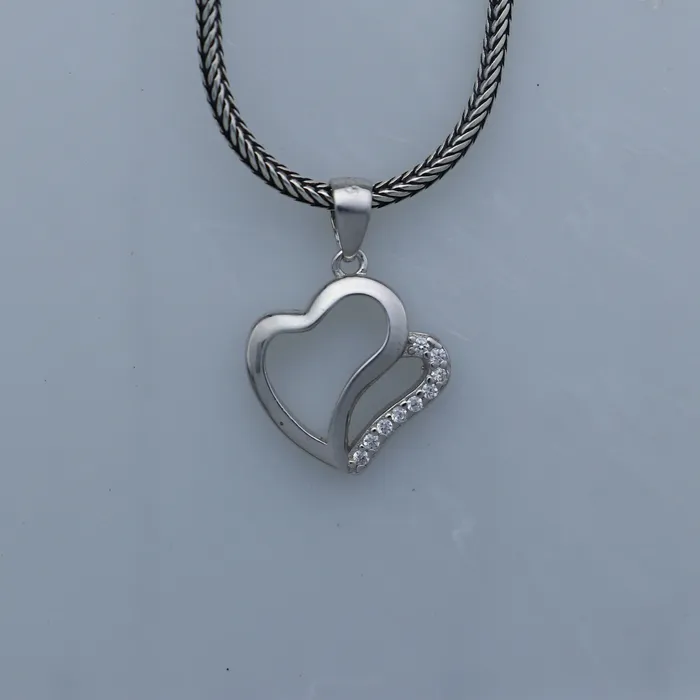 TRIBAL ORNAMENTS Necklaces 925 Sterling silver heart design diamond pendant nsp937