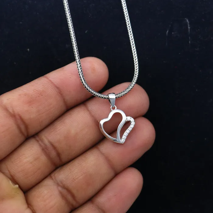 TRIBAL ORNAMENTS Necklaces 925 Sterling silver heart design diamond pendant nsp937