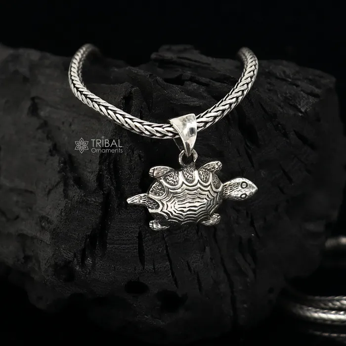 TRIBAL ORNAMENTS Necklaces 925 sterling silver unique design TORTOISE pendant wheat chain necklace locket best gifting jewelry Nsp718 TRIBAL ORNAMENTS Necklaces 925 sterling silver unique design TORTOISE pendant wheat chain necklace locket best gifting jewelry Nsp718