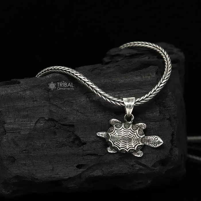 TRIBAL ORNAMENTS Necklaces 925 sterling silver unique design TORTOISE pendant wheat chain necklace locket best gifting jewelry Nsp718 TRIBAL ORNAMENTS Necklaces 925 sterling silver unique design TORTOISE pendant wheat chain necklace locket best gifting jewelry Nsp718