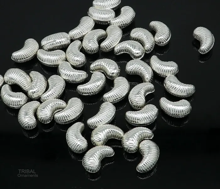 TRIBAL ORNAMENTS Necklaces Lot 5 pieces Sterling silver handmade silver dry fruit silver cashew kaju nut for puja best gift for idols God best puja article su438 TRIBAL ORNAMENTS Necklaces Lot 5 pieces Sterling silver handmade silver dry fruit silver cashew kaju nut for puja best gift for idols God best puja article su438